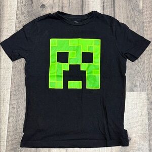 Old Navy Black Tee with Neon Green Graphic Medium